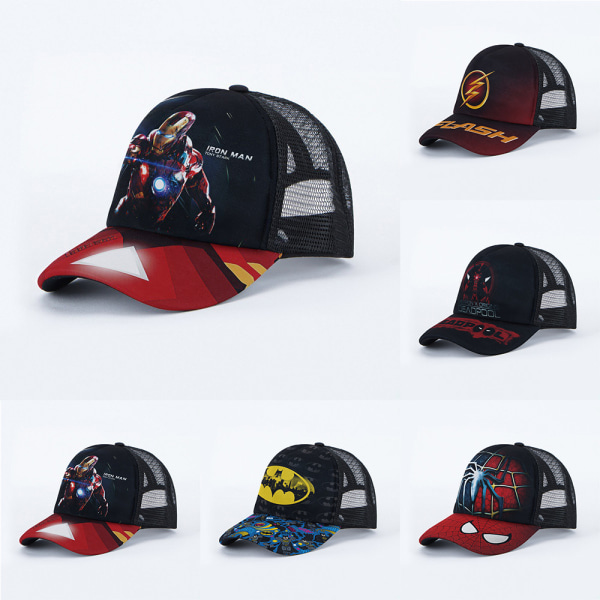 Barn Pojkar Superhjälte Karaktär Marvel Basebollkeps Mesh Andningsbar Snapback Hatt Flash Man