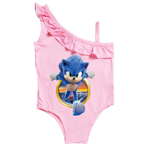 Girls Sonic Cartoon Baddräkt Baddräkt i ett stycke Beach Summer Pink 140cm