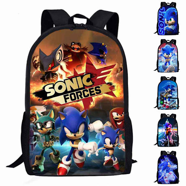 Barn Pojkar Flickor Cartoon Sonic Ryggsäck Skola Väska Casual Bookbag Resväska Födelsedag Julgåvor #4