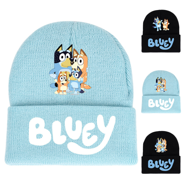 Bluey Cartoon Tryckt Barn Stickad Mössa Skidmössa Present #2