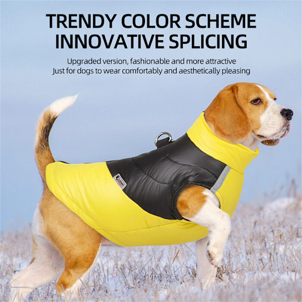 Vattentäta Varma Hundkläder Vinterdjurpäls Skyddande Jacka yellow 4XL