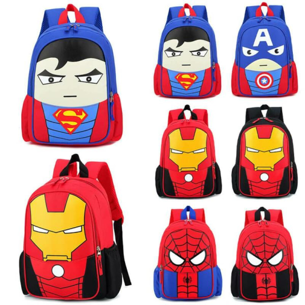 Superhjälteryggsäck för barn Spiderman skolväskor Tecknad ryggsäck Blue Spiderman
