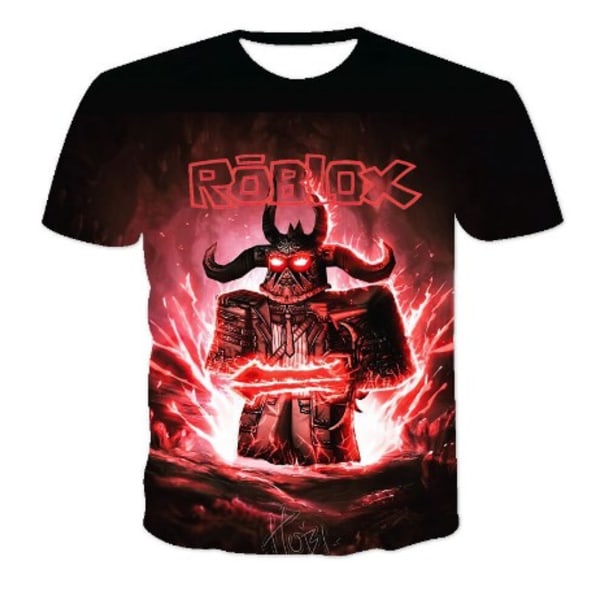 Roblox 3d Printed Kids Pojkar Tee Tops Kortärmad T-shirt Sommar B 130cm