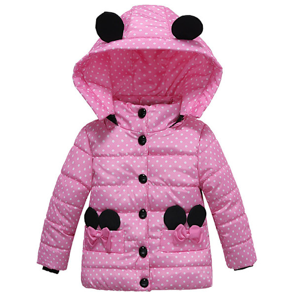 Barn Pojkflicka Vinter Polka Dot Tryckt Pink Batterfly 110