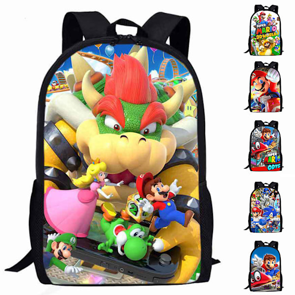 Barn Pojkar Flickor Super Mario Ryggsäck Skolväska Casual Bokväska Reseryggsäck Födelsedag Julgåvor #1
