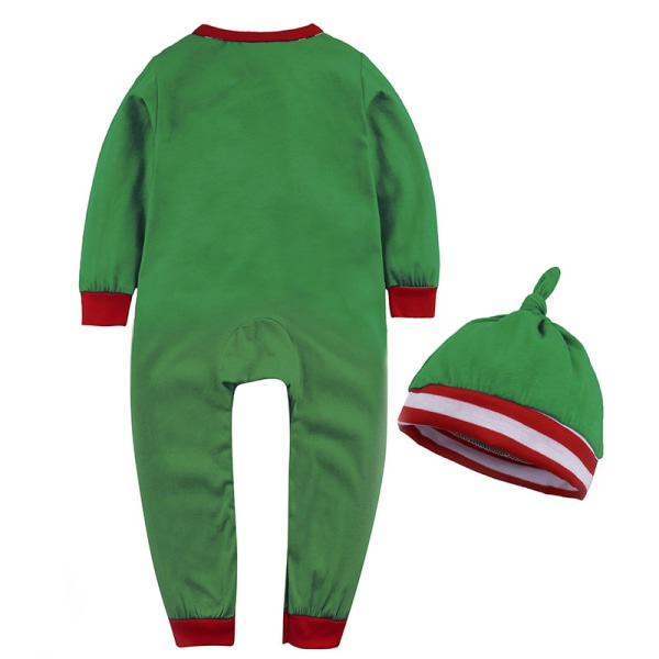 Jumpsuit + Hatt för Jultomten för Barn (Pojke/Flicka) Green 90cm