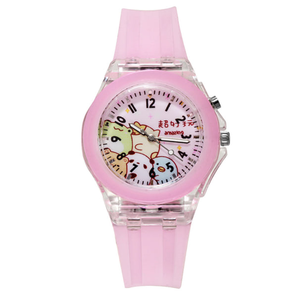 Kids Luminous Cartoon Electronic Watch Armband Smart Watch pink