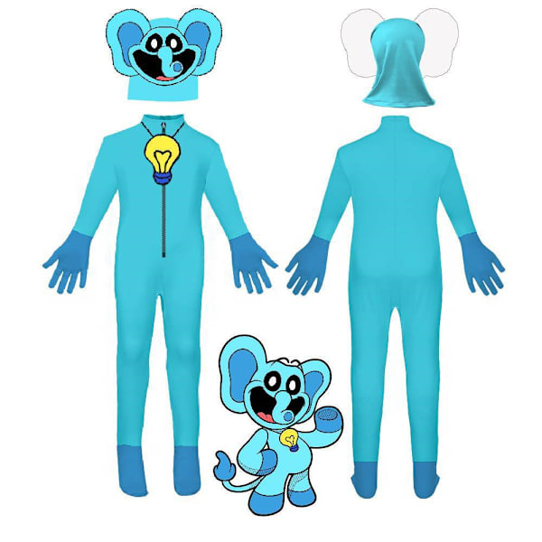 Barn Poppy Playtime Kostym Jumpsuit Scenkläder Sky blue 110cm