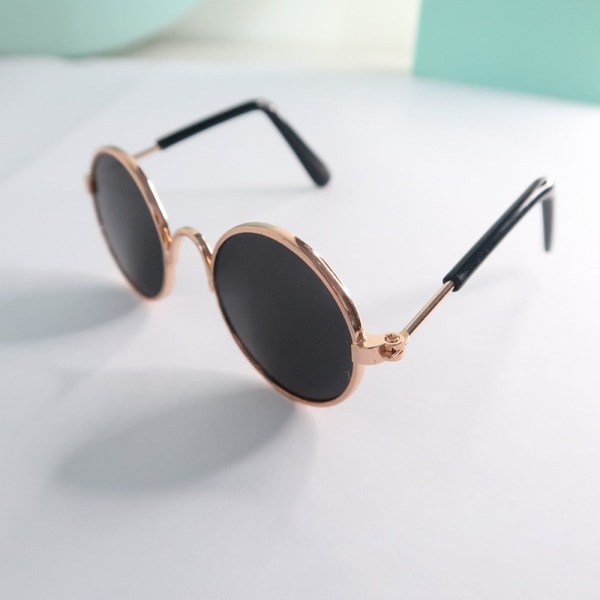 Rolig Pet Retro Söt Solglasögon Glasögon Transparent Hundkatt Tea Color