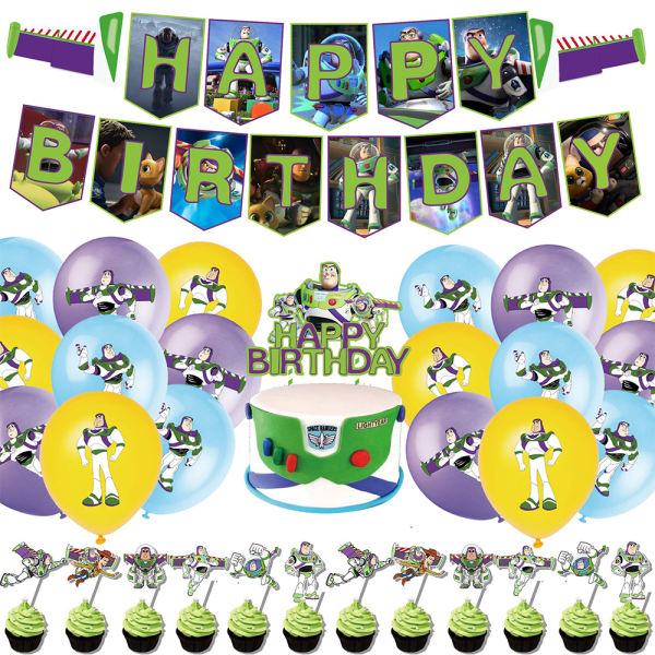 Buzz Lightyear Birthday Party Supplies Ballong Banner Cake Set