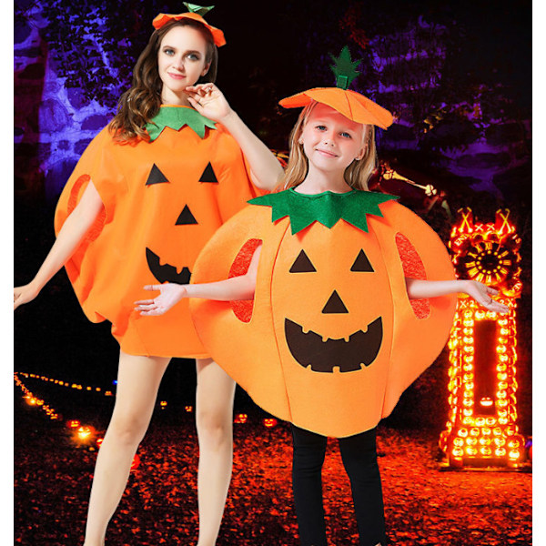 Barn Vuxna Söt Halloween Pumpa Kostymer Barn Pojkar Flickor Fest Cosplay Fancy Dress Up Adult Pumpkin Coat