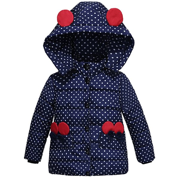 Barn Pojkflicka Vinter Polka Dot Tryckt Blue&Pink 90