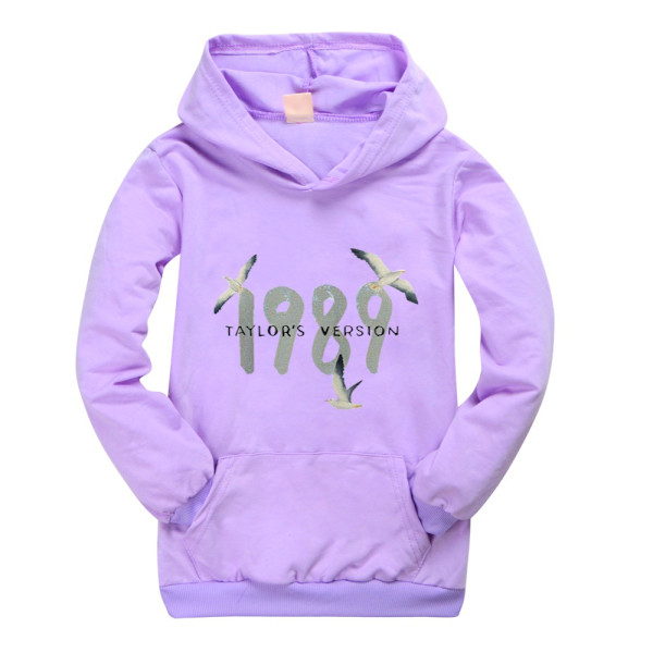 Lasten poikien tyttöjen 1989 Taylor collegepaita hupparit pitkähihainen pusero hyppypaidat Purple 160cm