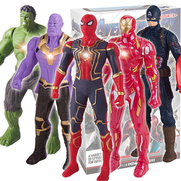 Marvel Avengers Iron-man Spiderman Action Figures Julklapp Thanos