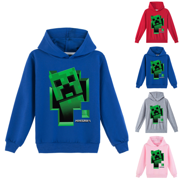 Minecraft Kids Gamer Hooded Jumper Långärmad Sweatshirt Toppar Dark Blue 150cm