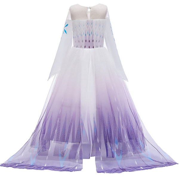 Ice Queen Costume Dress Frozen 2 Anna Elsa Princess Kids Girl Party Dress purple 140cm