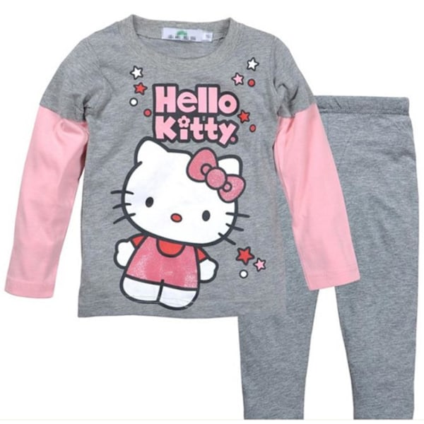 Katie Små Flickor Pyjamas Grafisk Långärmad Topp & Byxor Sovkläder Set Hemmakläder Pj's #2 110cm