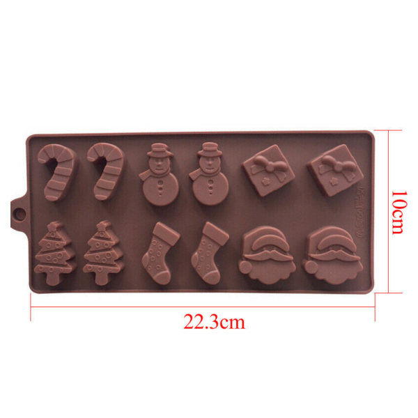 12 huller 3D jule silikone chokoladeform kagebageform