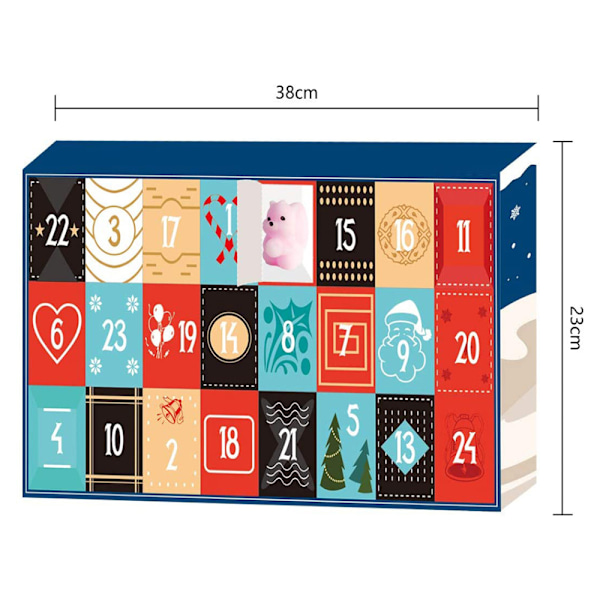 24 st Mini Mochi Squishies Adventskalender Jul Blind Box Kläm Leksaker