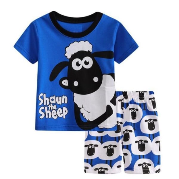 Barn Pojkar Flickor Tecknad Pyjamas Kortärmad T-shirt Shorts Set Ålder 4-7 år På sommaren Sovkläder #4 120cm