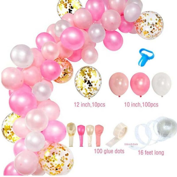 Ballonger+ballongbågesats Set för födelsedag bröllop duschkrans 2