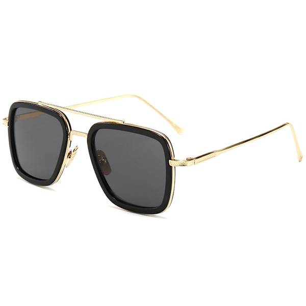 3 kpl Unisex Marvel Avengers Iron Man Neliö Aurinkolasit Gold Frame Black Lenses