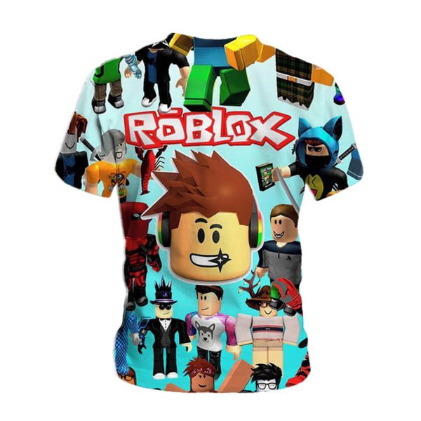 Barn Pojkar Roblox 3D Tryckt T-shirt Kortärmad Casual Lös Topp A 150cm