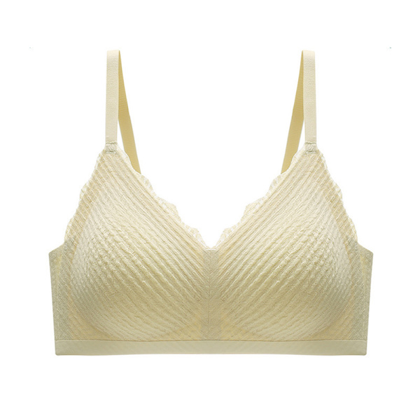 Dame Sømløs Komfortabel BH Behagelig Shapeware Sports Stretch Crop Support Toppe Yellow M