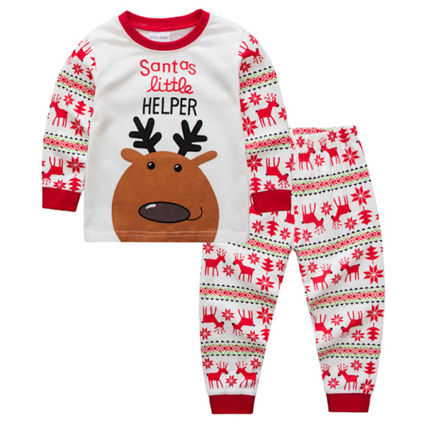 Julkläder för pojkar och flickor, Santa-pyjamas för barn, julpyjamas, festliga PJs B 100cm