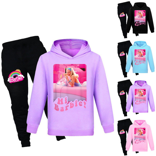 Barbie Filmer Träningsoverall Barn Huvbyxor Joggare Sports Set black 160cm