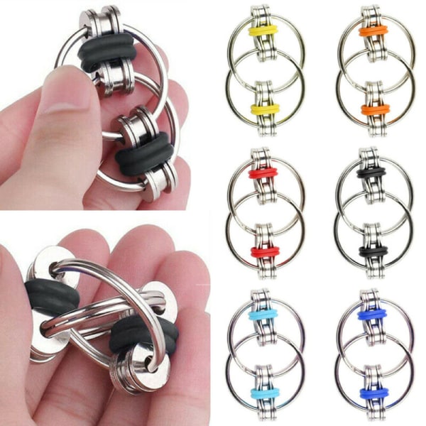 Fidget Bike Chain Ring Finger Spinner Fidget Kid Sensory Toy Light Blue