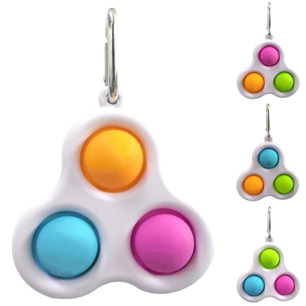 Baby Kids Sensory Simple Dimple Key Ring Toy Blädderbräda present Green Blue Pink