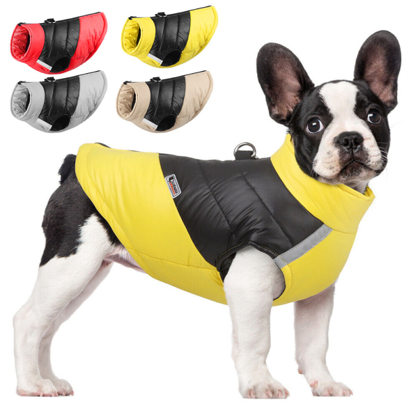 Vattentät, varma hundkläder, skyddsjacka för vinterhusdjur yellow 2XL