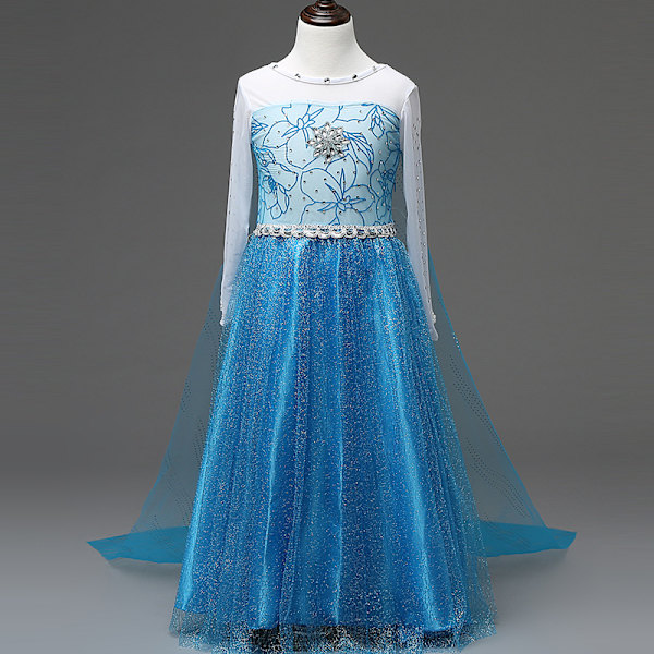 Blå Prinsessekjole / Klänning Holloween Festivalklæder blue 140