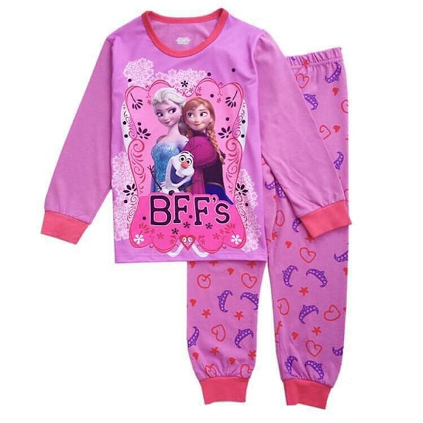 Frozen Prinsessa Flickor Pyjamas Grafisk Långärmad Topp & Byxor Sovkläder Set Hemmakläder Pyjamas #5 120cm