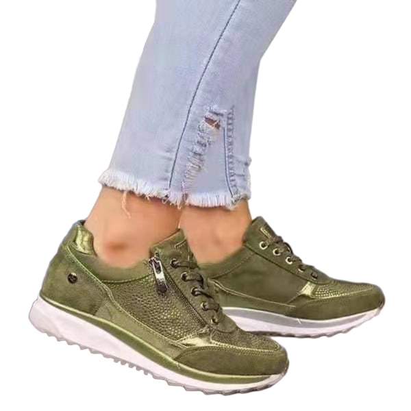 Damskor Sneakers Casual Skor Sidosömmar green 41