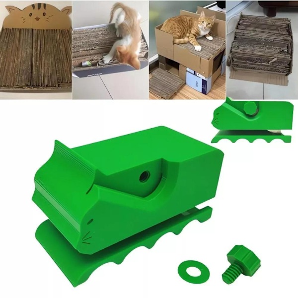 Kartongskärare för klösbrädor till katter, enkelt och effektivt skärverktyg för hantverk, gör-det-själv-projekt och kartongförpackningar Green