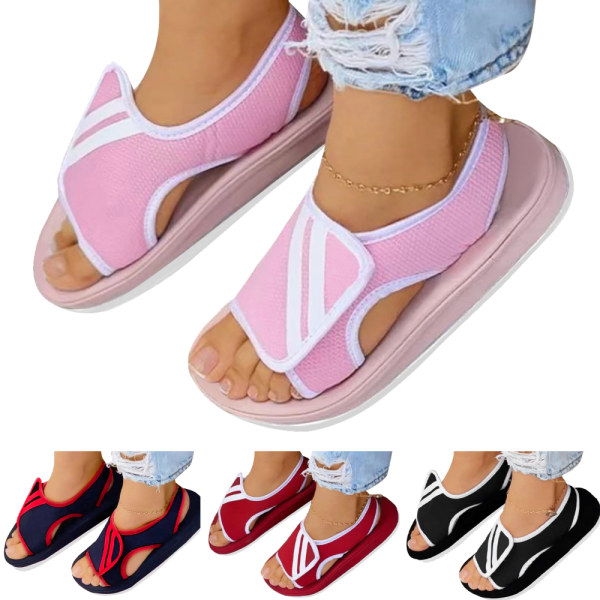 Kvinnor Slip On Slide Fat Fotbädd Plattform Tofflor Skor Sandaler Pink 38