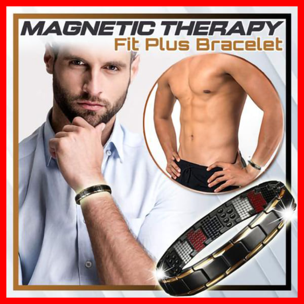 Män Magnetarmband Terapi Hälsosam bantning Blodcirkulation black&golden