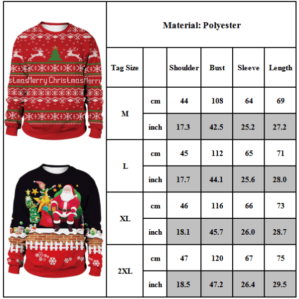 Damtröja med lång ärm, jultema, avslappnad och lös, topp A