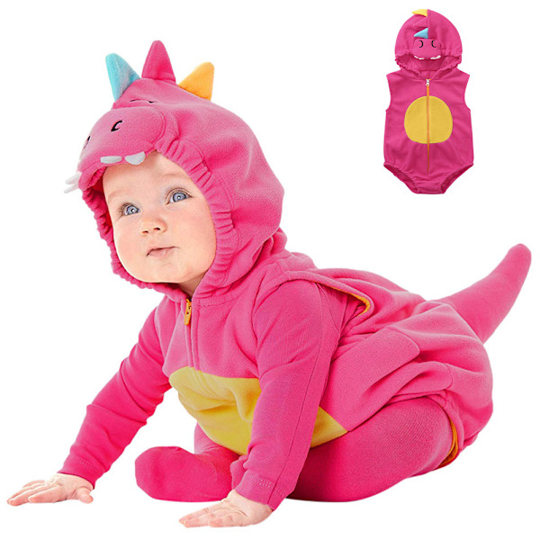 Baby Påsk-Dinosaurie Dragkedja Romper Jumpsuit Pyjamas Outfits 3-6M