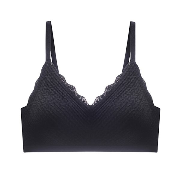 Dame Sømløs Komfortabel BH Behagelig Shapeware Sports Stretch Crop Support Toppe Black M