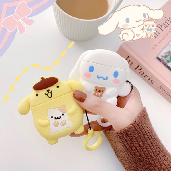 Pom Pom Purin/Cinnamoroll Case Cover för AirPods 1/2 3 Cover Pudding dog, 1st/2nd generation