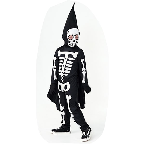 Halloween Cosplay Børne Skelet Performance Tøjsæt black M