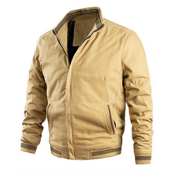 Pilotjakke til mænd, afslappet efterårs- og vinter militærjakke, vandtæt vindjakke Yellow 4XL