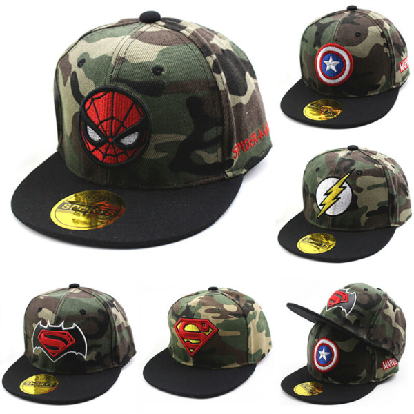 Småbarn Pojkar Camo Baseballkepsar Pojke Flickor Hip Hop Superman