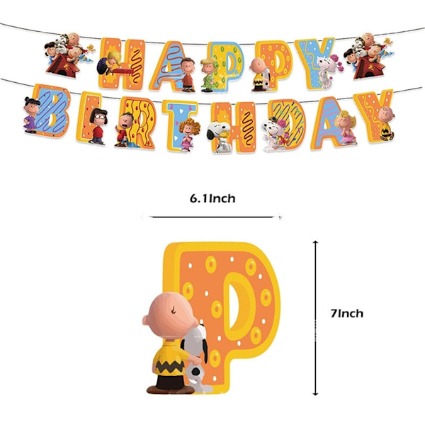 Snoopy Tema Fødselsdagsfestartikler Banner Balloner Kage Toppers Dekorationssæt