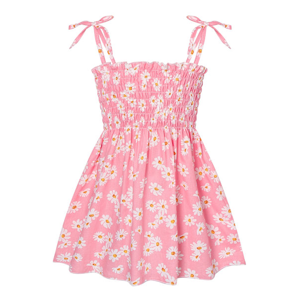 Småbørn Piger Kjoler Børn Blomstret Ærmeløs Kjole Sommer Prinsesse Sommerkjole C 100cm