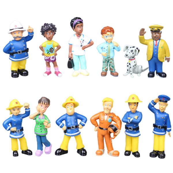 12-pack Fireman Sam Actionfigur Samling Leksak för Barn 12PCS