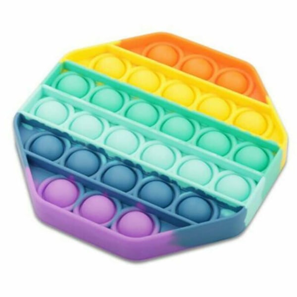 Rainbow Stressboll Pop it Fidget Toys Sensory Push Bubble Presenter Octagon